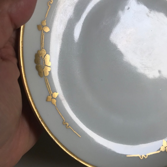 RARE Plate Altrohlau MZ CMR Czec Small Cabinet Display Plate Gold Flowers, Vtg - Picture 3 of 6
